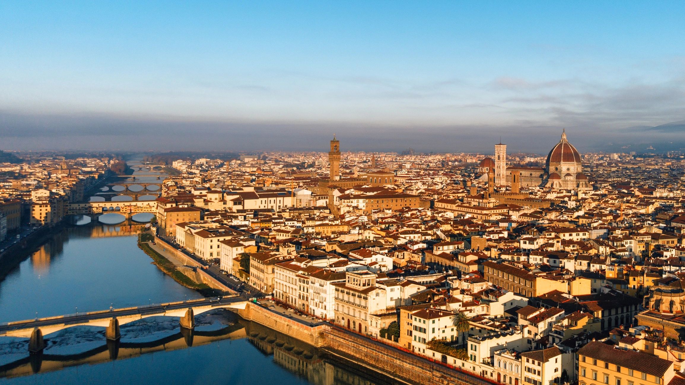 European riverside destination view