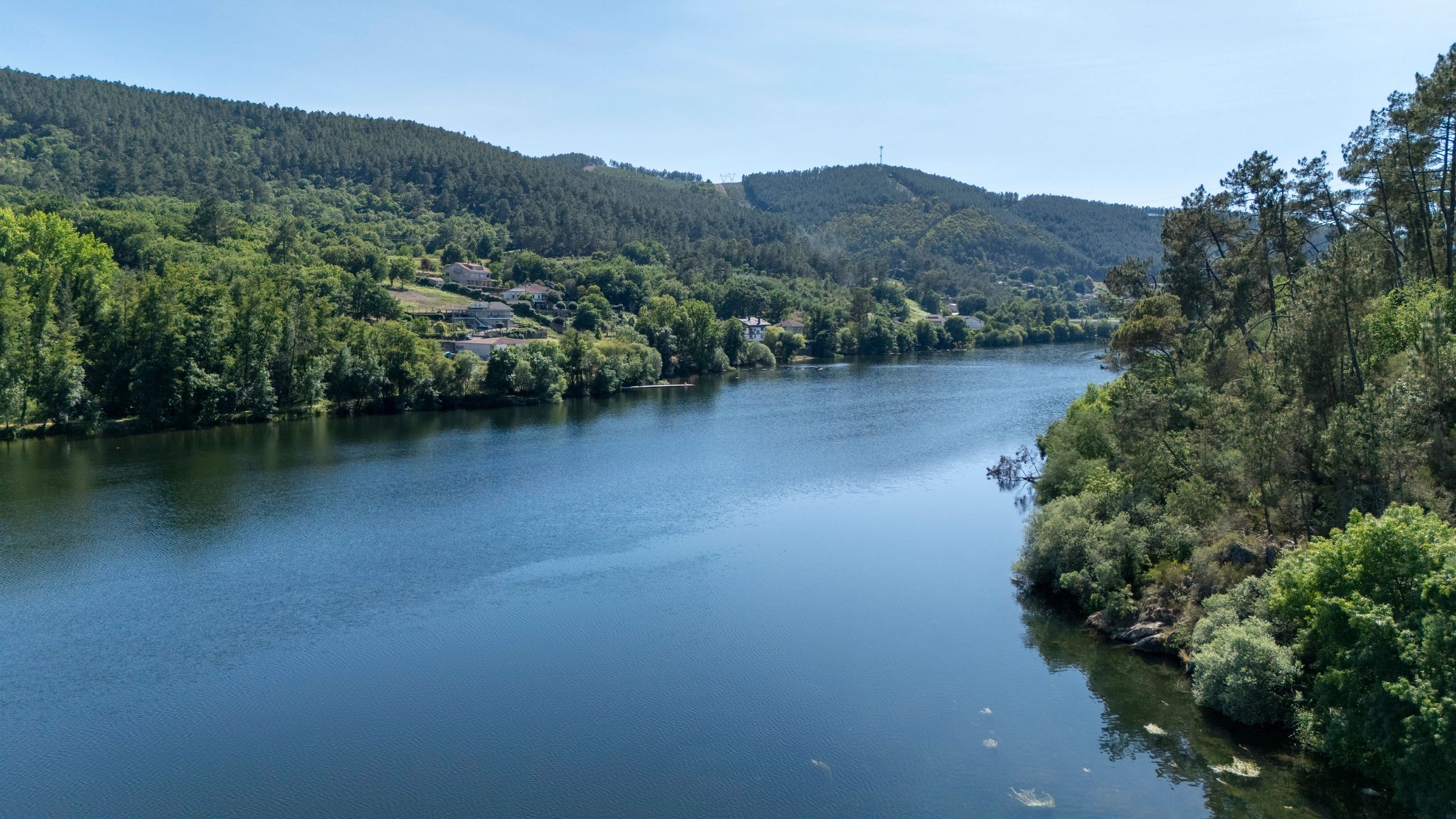 Scenic river landscape in Europe